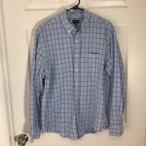 J. Crew Large Button Up Dress Shirt Blue Plaid